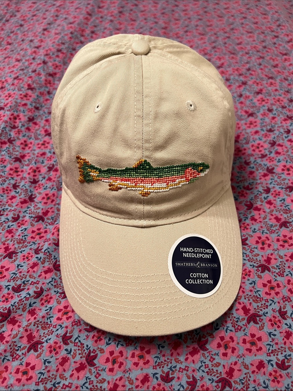 New Mens SMATHERS & BRANSON adjustable stitched trout hat. I